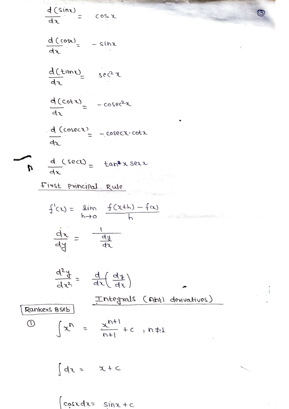 Rankers Bseb 12th Maths Formula 00004