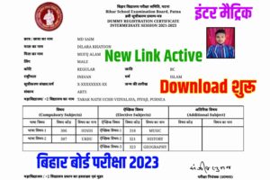 Bihar Board 10th Dummy Registration Card 2023 Download Link