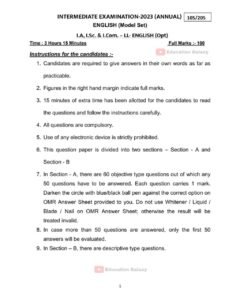 Bihar Board Model Paper 2023 Download