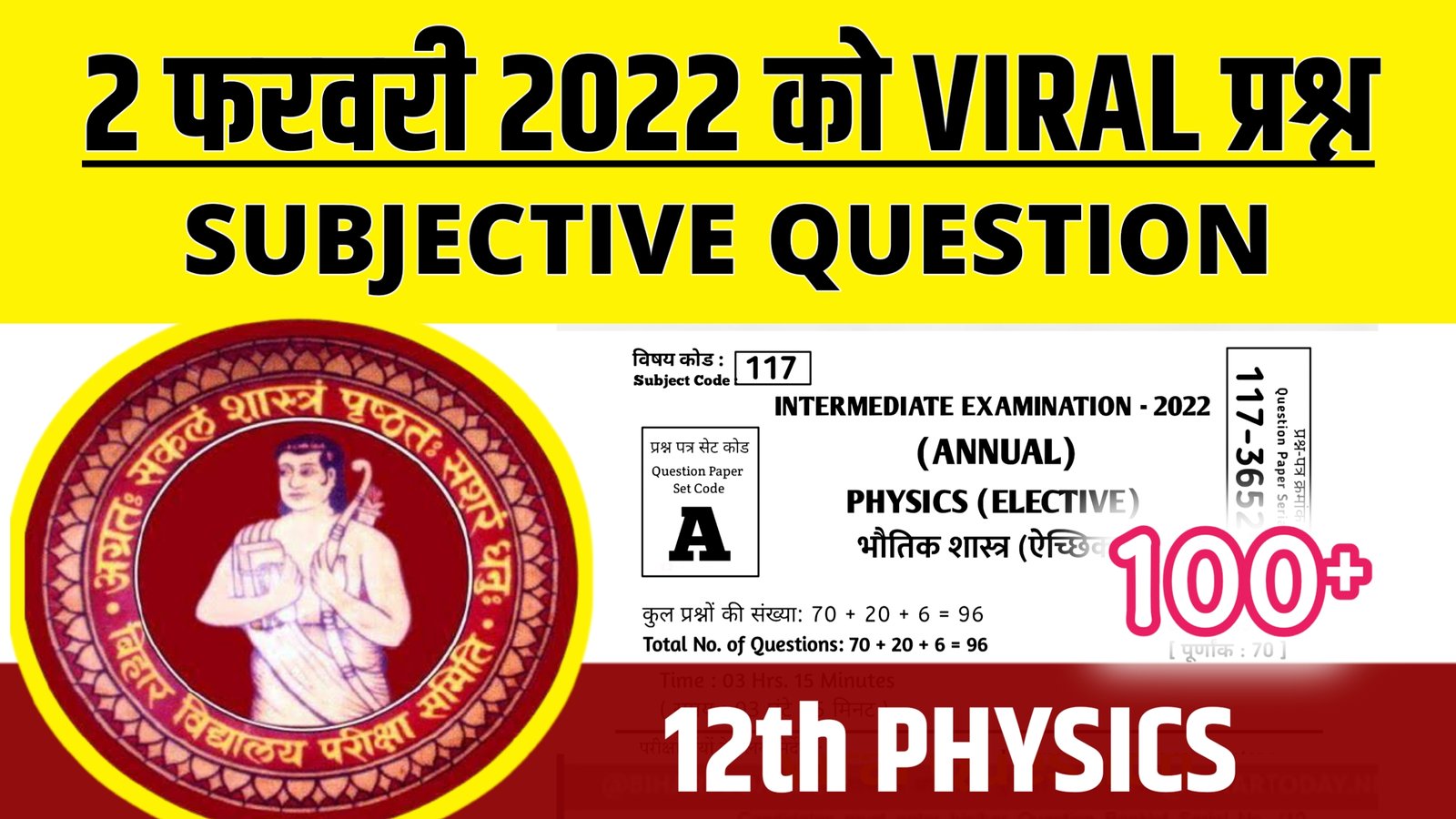 12th Physics Subjective Question 2022