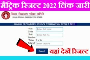 Bihar Board 10th result Download New link