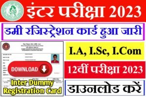 Bihar board 12th Dummy Registration card 2023