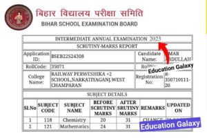 Bihar Board Inter Scrutiny Result 2023 Download