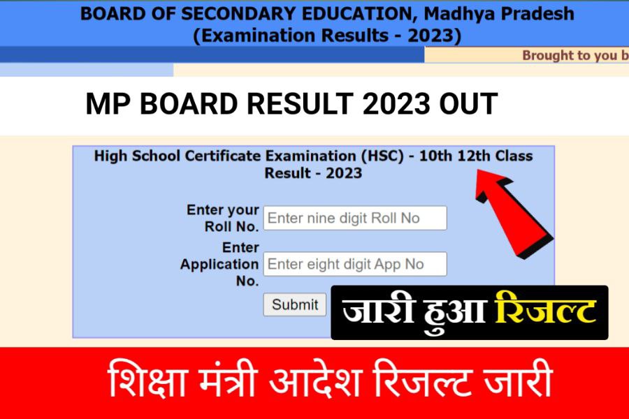 MP Board Result 2023 Out