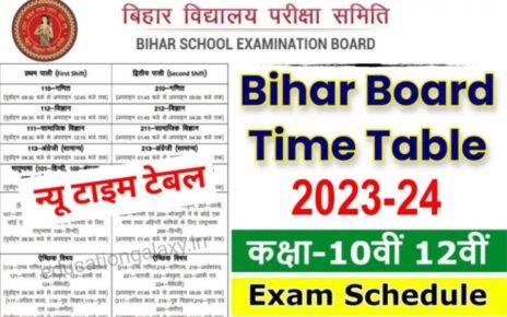 Bihar Board 10th 12th Time Table 2024