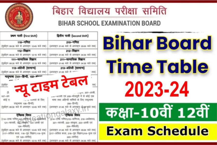 Bihar Board 10th 12th Time Table 2024