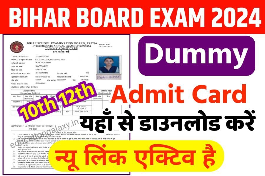 BSEB Inter-Matric Dummy Admit Card 2024 Download Now