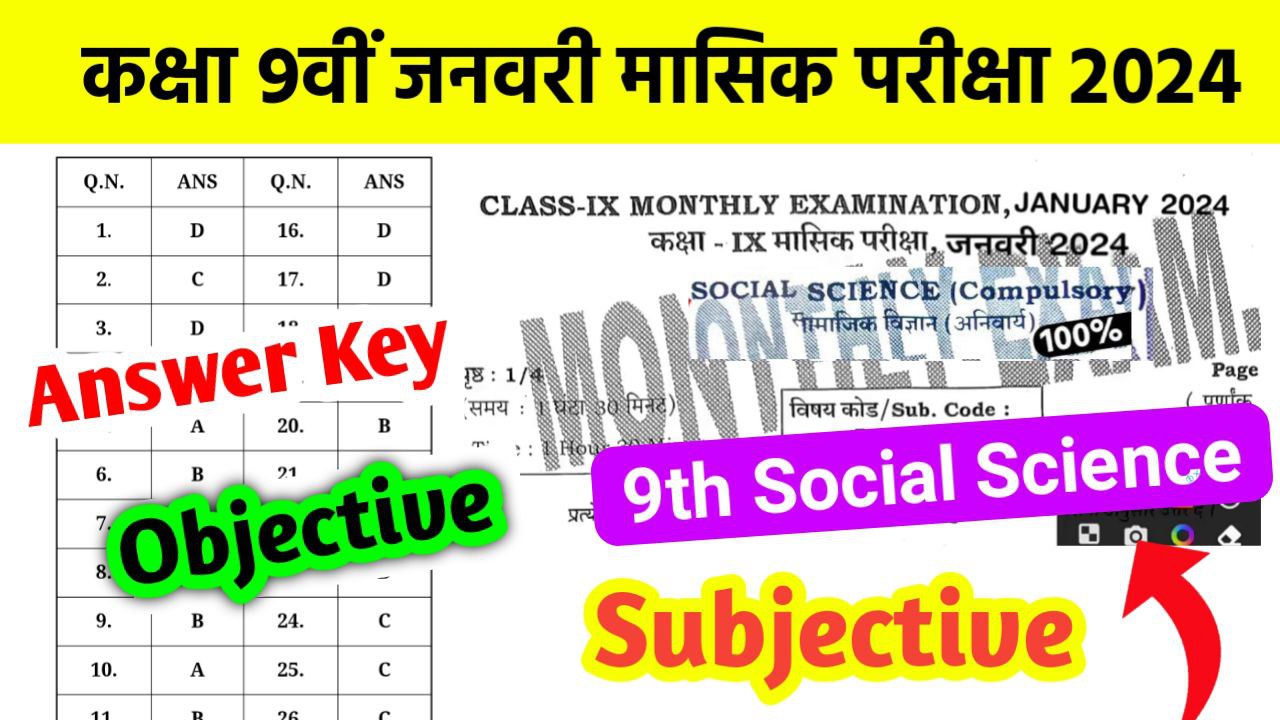 Bihar Board 9th Social Science Answer key 2024